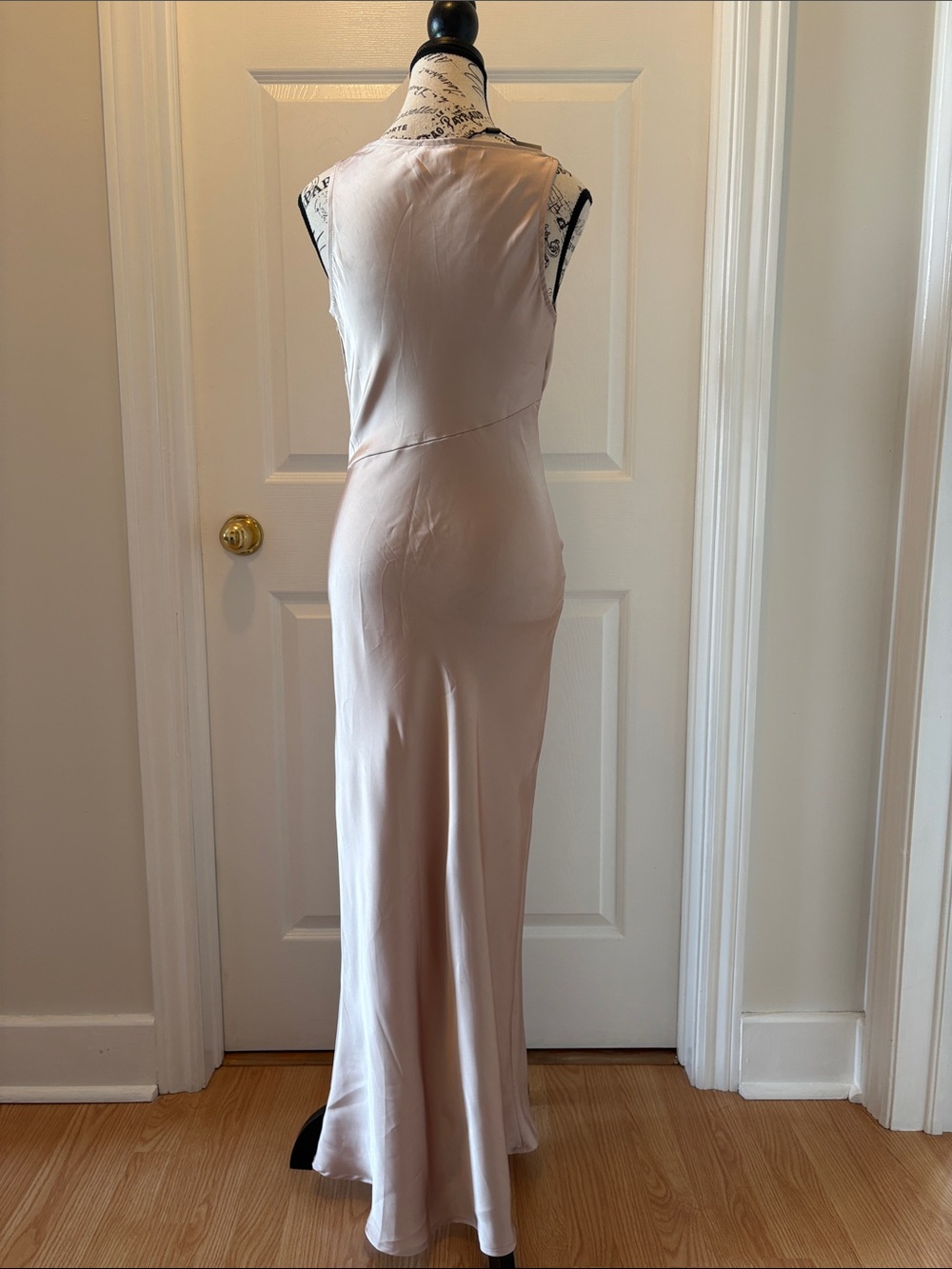 Hello Molly Blush Satin Cowl Maxi Dress with Side Slit - Picture 3 of 10